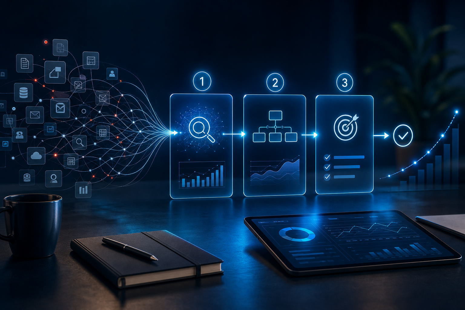 AI-assisted executive diagnostic roadmap turning operational gaps into prioritised improvement steps